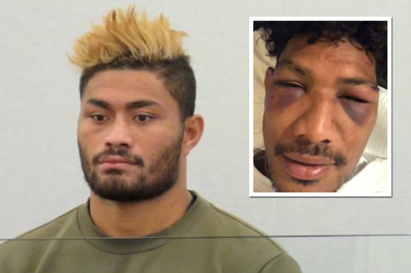 Amanaki Mafi has avoided conviction following a fight with former teammate Lopeti Timani, inset, last year.