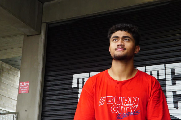 Lebron Naea, 18, says a school rugby academy at Fountain Gate Secondary College led him to a contract with the Melbourne Rebels. 