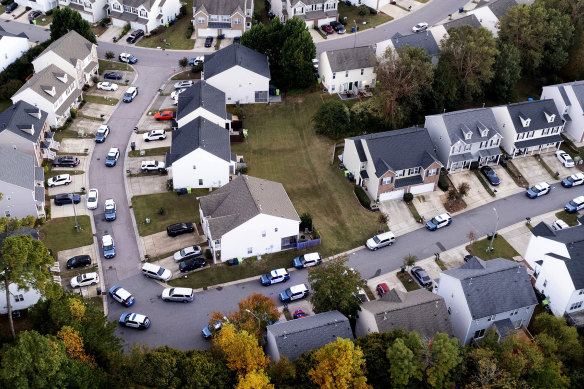 An aerial shot of the scene of the shooting.