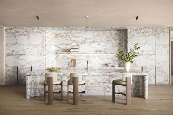 Montañas de Mármol: una representación de cómo podría verse un interior. 