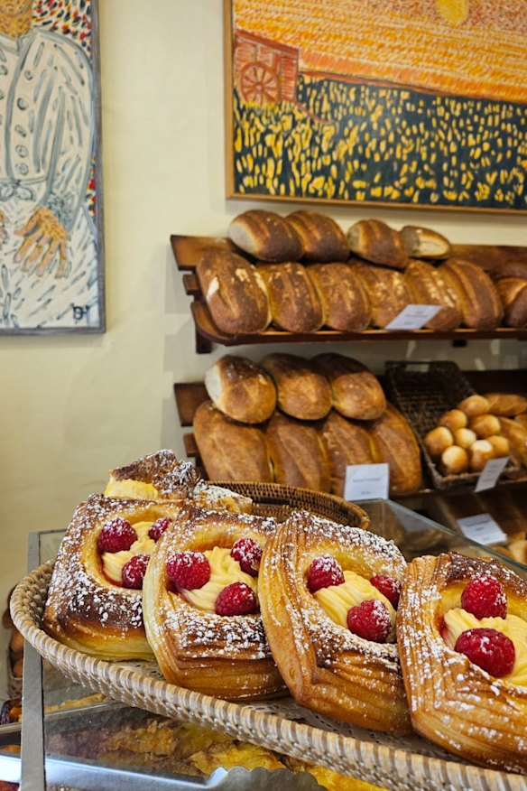 Raspberry and vanilla custard danishes. 