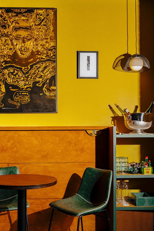 Inside the wine and oyster bar.