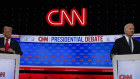 Donald Trump and Joe Biden debating at CNN’s Atlanta studios.