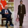 Former Executive Chairman of Fox Corp Rupert Murdoch listens as US President Donald Trump speaks to reporters in the Oval Office of the White House on February 03, 2025 in Washington; Sneakers and suits on the runway at the Louis Vuitton menswear show in Paris last month.