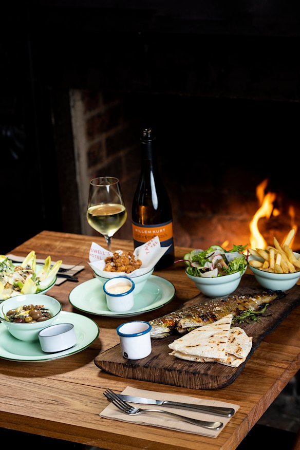 A meal by the fire.
