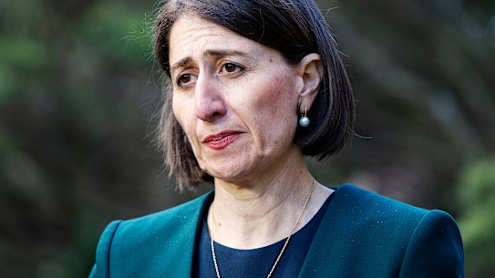 NSW Premier Gladys Berejiklian fronts the media on Monday after her revelations before an ICAC inquiry.