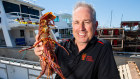 Fremantle cray fisherman Fedele Camarda holding western rock lobster on his boat. Rock lobster exports were worth more than $700 million, and the loss of trade impacted more than 3000 Australians employed in the industry.