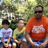 Ricardo Bolvaran, pictured with the two youngest of his three children prior to his imprisonment.