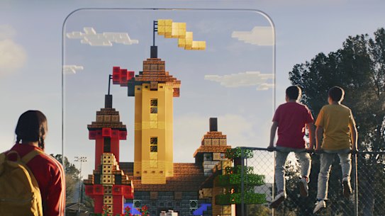 The game will let players collaborate and mine in public areas, and build their own worlds at home.