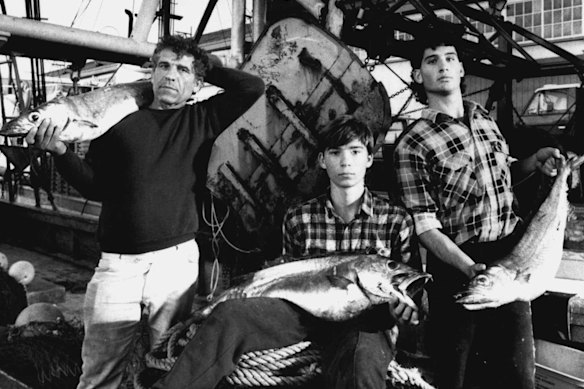 Dominico Bagnato, son Richie and deckhand Marco Dintino in 1992.
