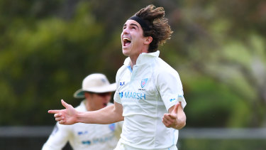 Sean Abbott enjoys success on a flat pitch in round one of the Sheffield Shield in Adelaide. 