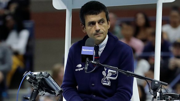 Chair umpire Carlos Ramos during the US Open final.