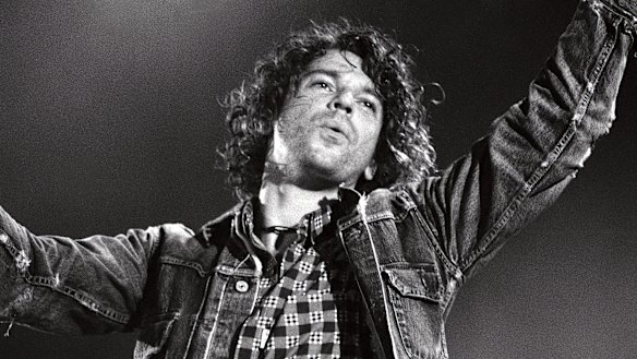 "An interesting mixture of preening layabout and down-to-earth Aussie..." Michael Hutchence performs with INXS at the Hordern Pavilion on October 27, 1994.