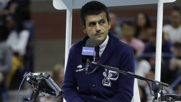 Chair umpire Carlos Ramos during the US Open final.