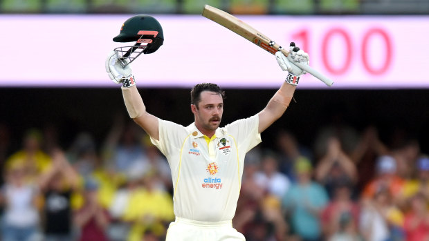 Travis Head scored his third Test century on Thursday. 