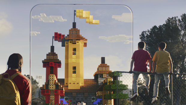 The game will let players collaborate and mine in public areas, and build their own worlds at home.