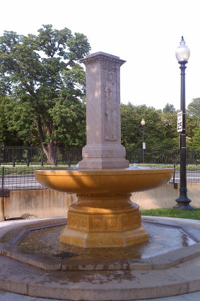The Bat Millais Memorial Fountain near The Ellipse in Washington, DC, built in October 1912.