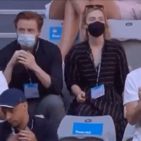 Indie actress Saoirose Ronnan and boyfriend Jack Lowden at the Australian Open on Thursday night.