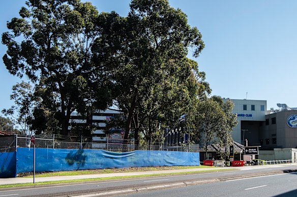 The fenced-off land between CommBank Stadium and Parramatta Leagues Club.