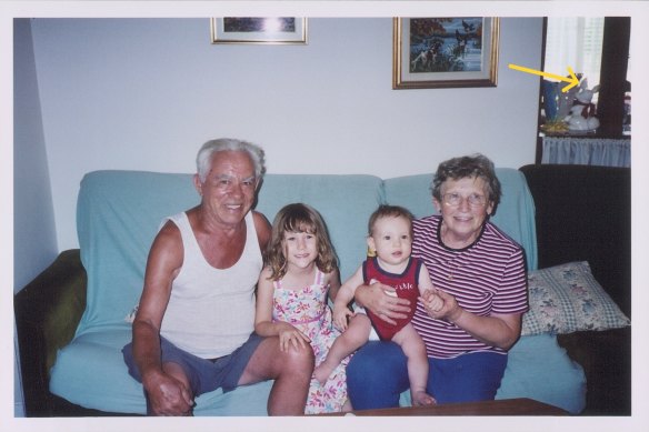 My grandparents, little brother and my least favourite object in the background. 