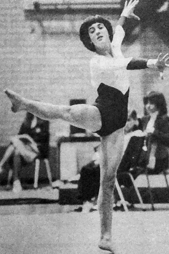 A teenage Alison Wright (now Alison Quigley) in her gymnastics days in the 1980s.