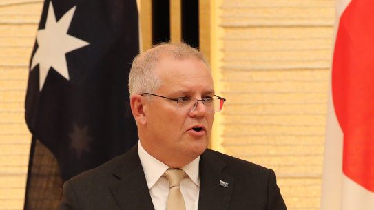 Scott Morrison in Tokyo in 2020, when he was prime minister.
