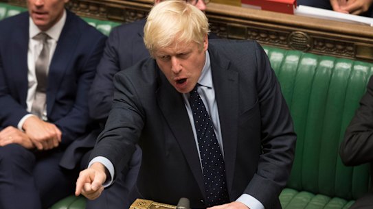 Britain's Prime Minister Boris Johnson speaks in the House of Commons.