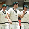 Bowlers  Josh Hazlewood, Pat Cummins, Mitchell Starc,  and Nathan Lyon.