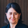 Former NSW premier Gladys Berejiklian outside her home in June.
