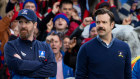 Brendan Hunt as Coach Beard and Jason Sudeikis as Ted Lasso in the hit TV show. 