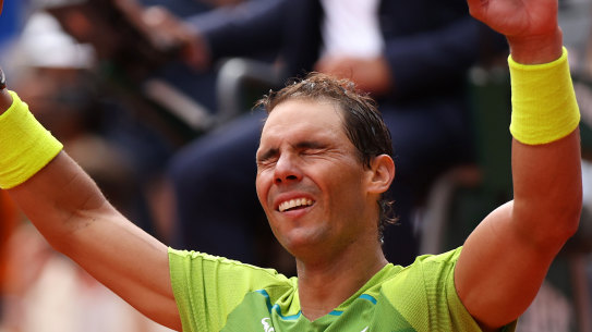 Long live the king of clay: Rafael Nadal after beating Casper Ruud to win the 2022 French Open.