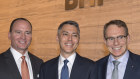 The big three: BHP chair Ken MacKenzie, CEO-elect Mike Henry and retiring CEO Andrew Mackenzie