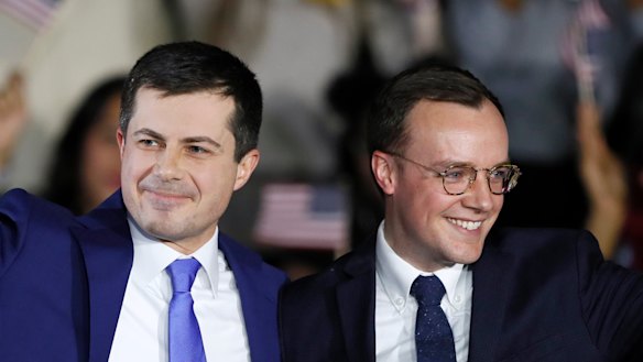 Democratic presidential candidate Pete Buttigieg and his husband Chasten on the campaign trail. 