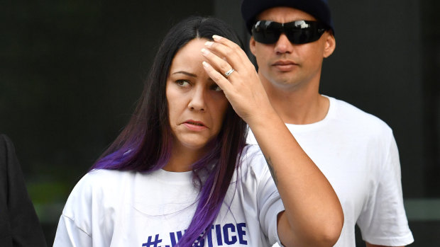 Cindy Palmer, the mother of murdered schoolgirl Tiahleigh Palmer, arriving at the Supreme Court in Brisbane on Friday.