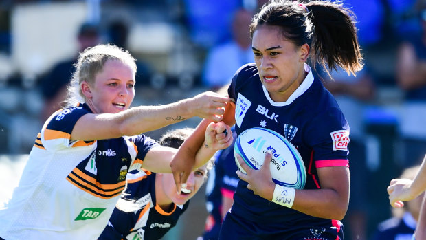 Cross-code help: Rebels winger Belle Hunt is one of Melbourne's younger players. 