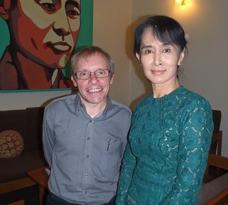 Sean Turnell with Aung San Suu Kyi.