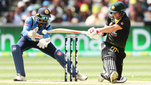 David Warner plays his way to an unbeaten 100 in Australia T20 international against Sri Lanka.