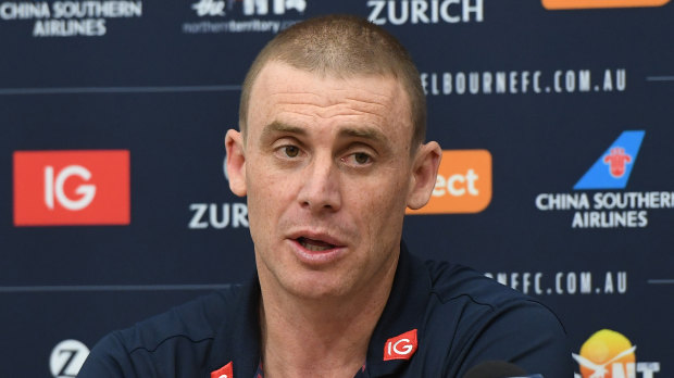 Spiritless: Melbourne coach Simon Goodwin concedes his side lacked  in defensive effort during loss to St Kilda.