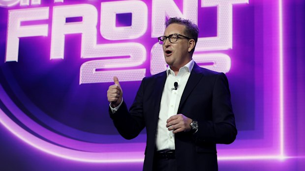 Michael Stephenson, ARN’s new chief executive, presenting to advertisers.