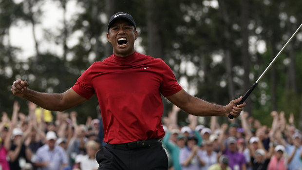 Comeback kid: Tiger Woods wins the Masters at Augusta on Sunday.