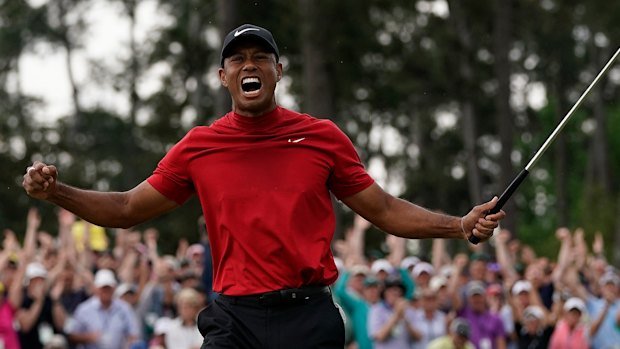 Comeback kid: Tiger Woods wins the Masters at Augusta on Sunday.