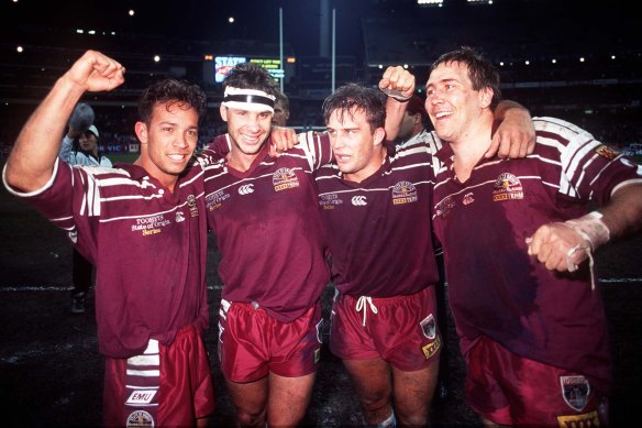 The 1995 State of Origin series took place without most of the Brisbane Broncos stars, who had aligned with Super League.  Not that it mattered much to Queensland...