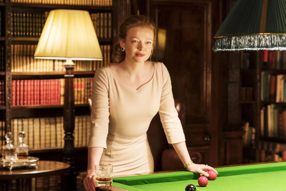 Australian actor Sarah Snook portrays Shiv Roy in Succession.