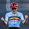 Powerhouse solo ride from Evenepoel too good for bronzed Aussie
