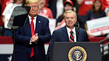 Lindsey Graham and Donald Trump.