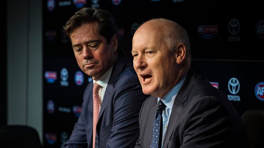 AFL chief executive Gillon McLachlan and chairman Richard Goyder.