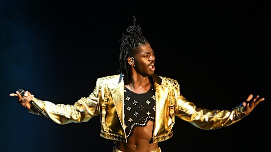 Lil Nas X on stage at Melbourne’s Sidney Myer Music Bowl as part of last year’s Falls Festival.