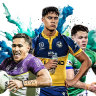 NRL rookie-of-the-year contenders: Sua Fa’alogo, Blaize Talagi and Ethan Strange.