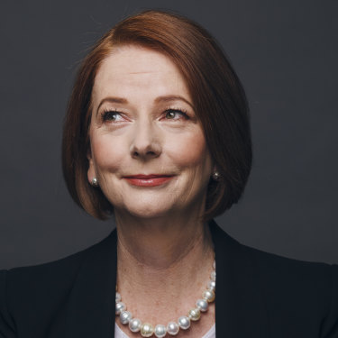 Julia Gillard today. “I am eternally grateful for the fact that it’s different – it’s really rich and varied, what I do now.”