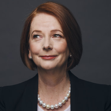 Julia Gillard today. “I am eternally grateful for the fact that it’s different – it’s really rich and varied, what I do now.”